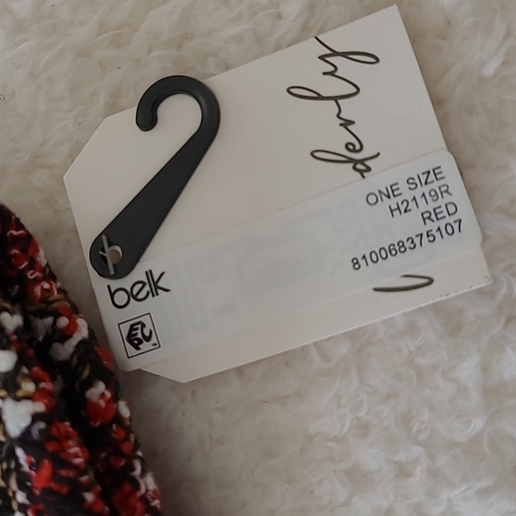 NEW Red Bucket Hat Sequins Plaid Red Black White Tweed Wonderly Women's One Size - Picture 6 of 10